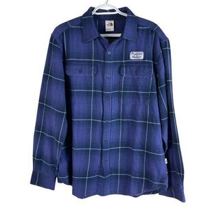 NEW The‎ North Face Mens Arroyo Flannel Shirt Medium Summit Navy Blue Cotton $90